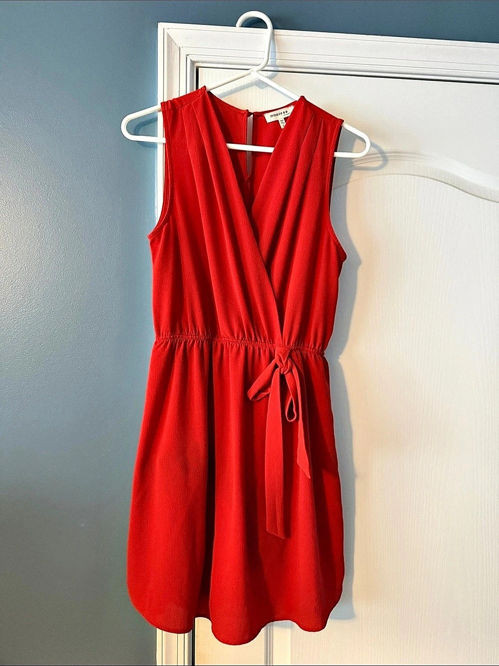 Burned orange Wrap Front Mini Dress